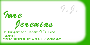 imre jeremias business card